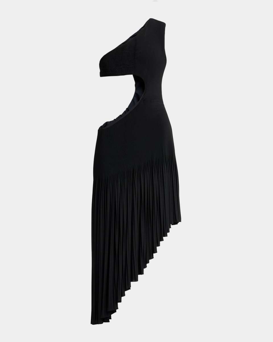 Cut-Out Asymmetric Midi Dress